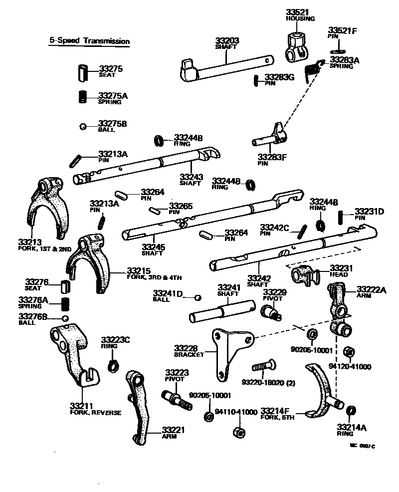 3307 — GEAR SHIFT FORK & LEVER SHAFT (MTM)