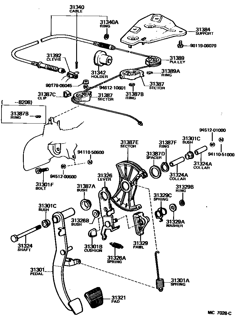 3102 — CLUTCH PEDAL & FLEXIBLE HOSE