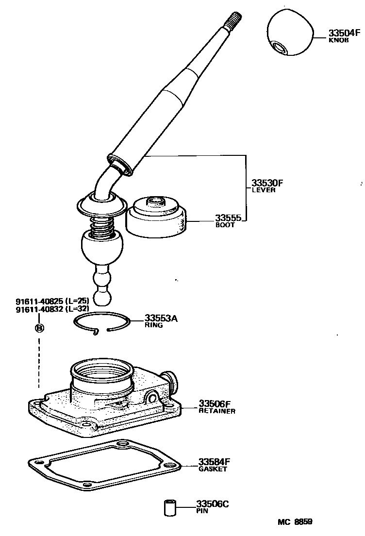 3312 — SHIFT LEVER & RETAINER
