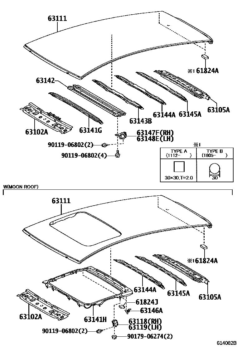 6104 — ROOF PANEL & BACK WINDOW GLASS