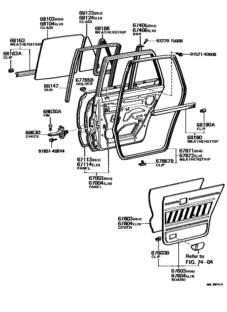 6705 — REAR DOOR PANEL & GLASS