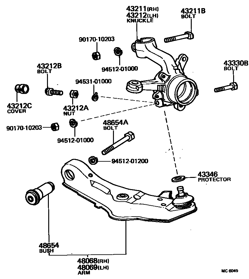 4802 — FRONT AXLE ARM & STEERING KNUCKLE