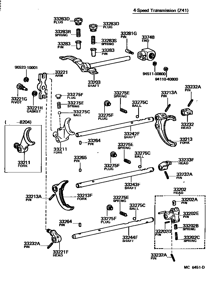 3307 — GEAR SHIFT FORK & LEVER SHAFT (MTM)