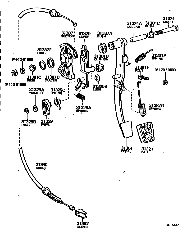 3102 — CLUTCH PEDAL & FLEXIBLE HOSE