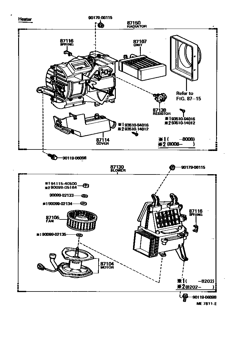 8712 — HEATING & AIR CONDITIONING - HEATER UNIT & BLOWER