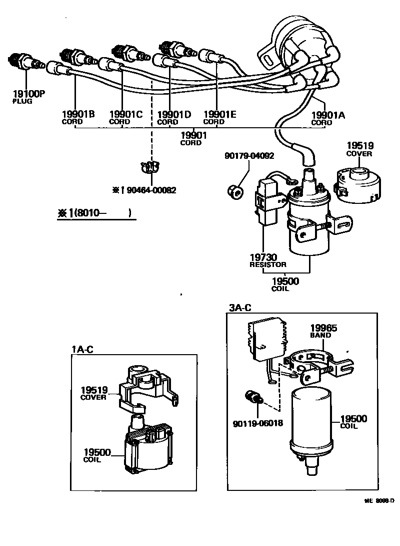 1901 — IGNITION COIL & SPARK PLUG / GLOW PLUG