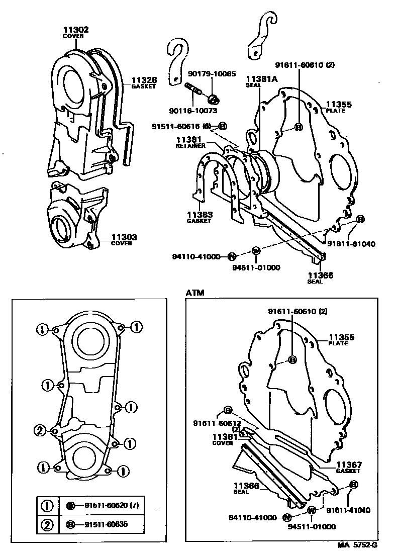 1106 — TIMING GEAR COVER & REAR END PLATE
