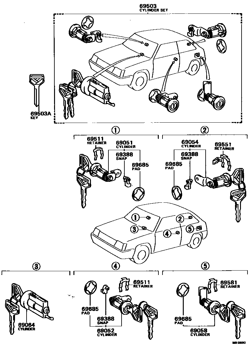 6712 — LOCK CYLINDER SET