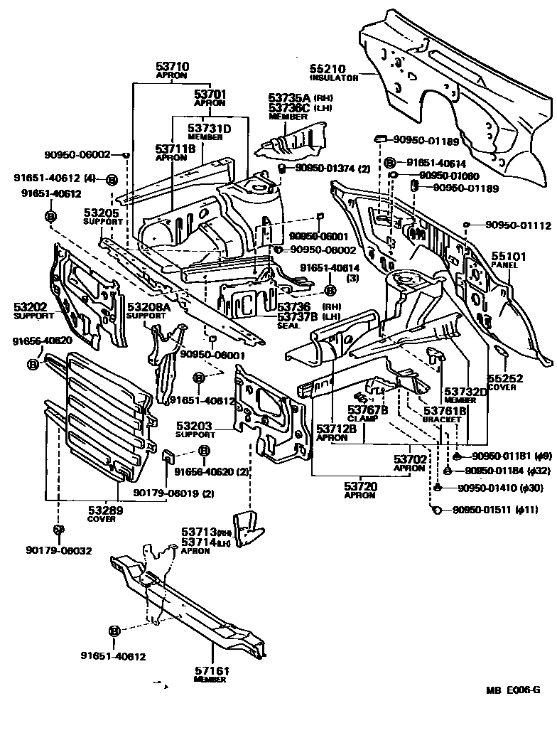 5304 — FRONT FENDER APRON & DASH PANEL