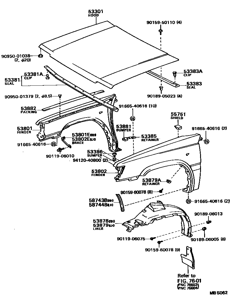 5302 — HOOD & FRONT FENDER