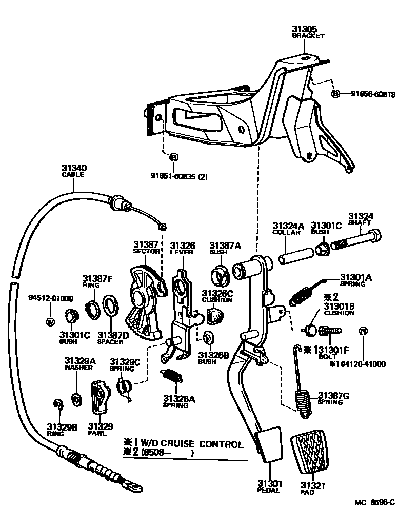 3102 — CLUTCH PEDAL & FLEXIBLE HOSE