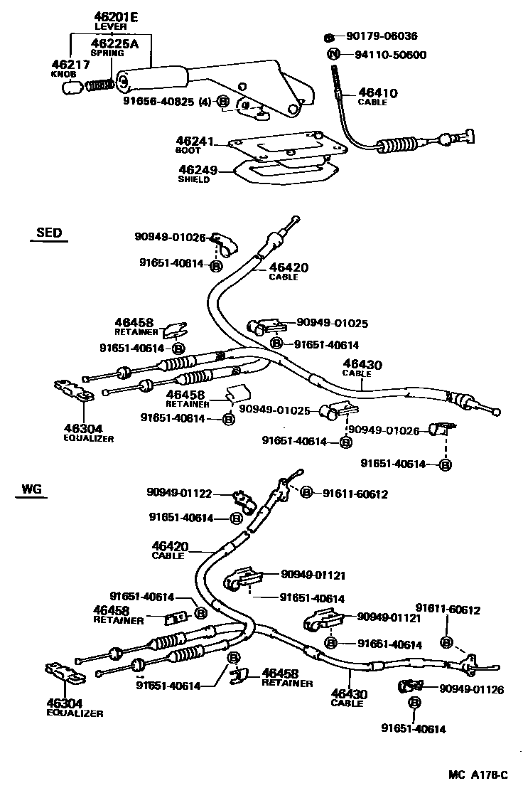 4601 — PARKING BRAKE & CABLE
