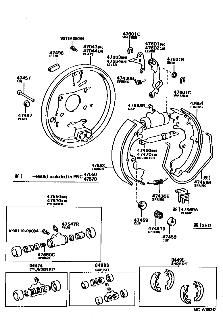 4706 — REAR DRUM BRAKE WHEEL CYLINDER & BACKING PLATE