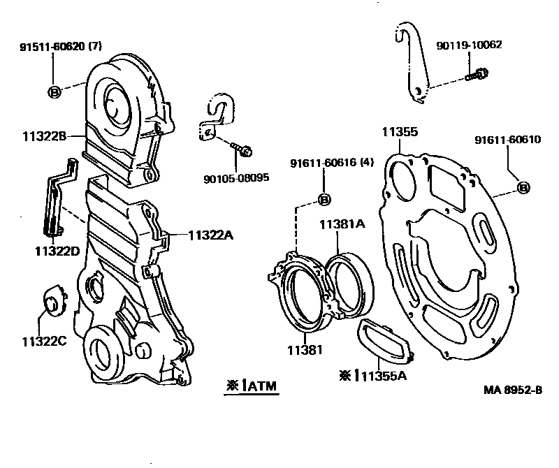 1106 — TIMING GEAR COVER & REAR END PLATE