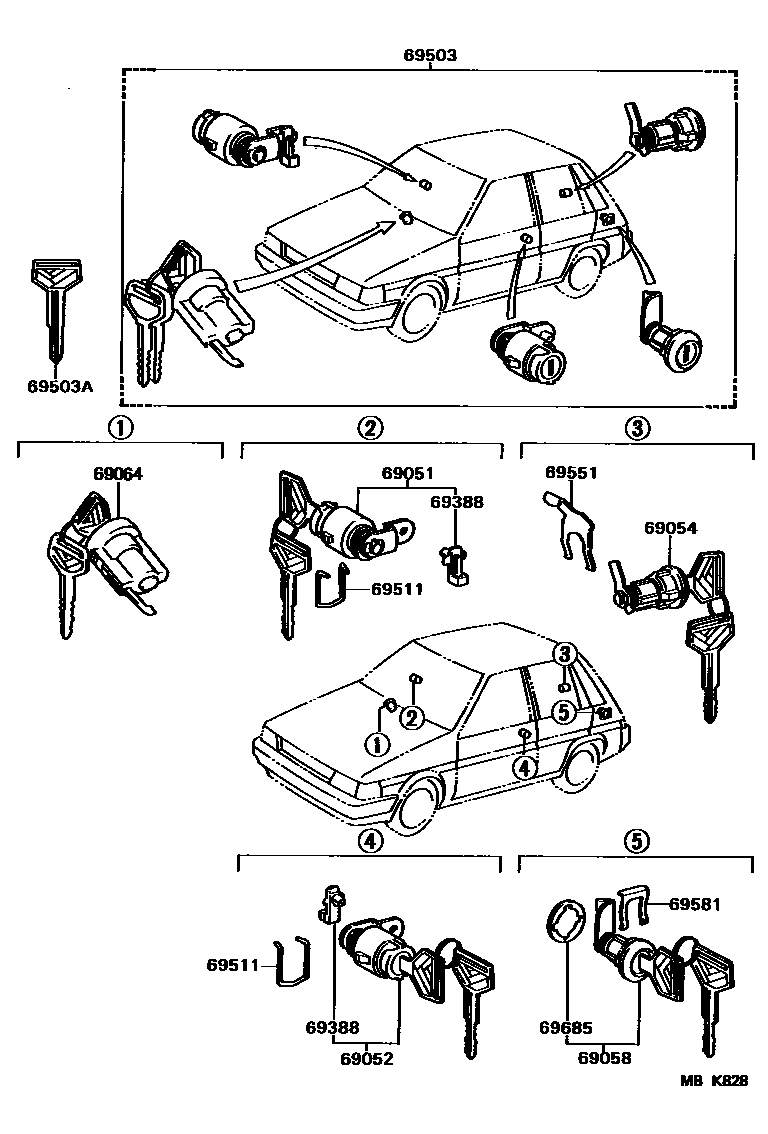 6712 — LOCK CYLINDER SET