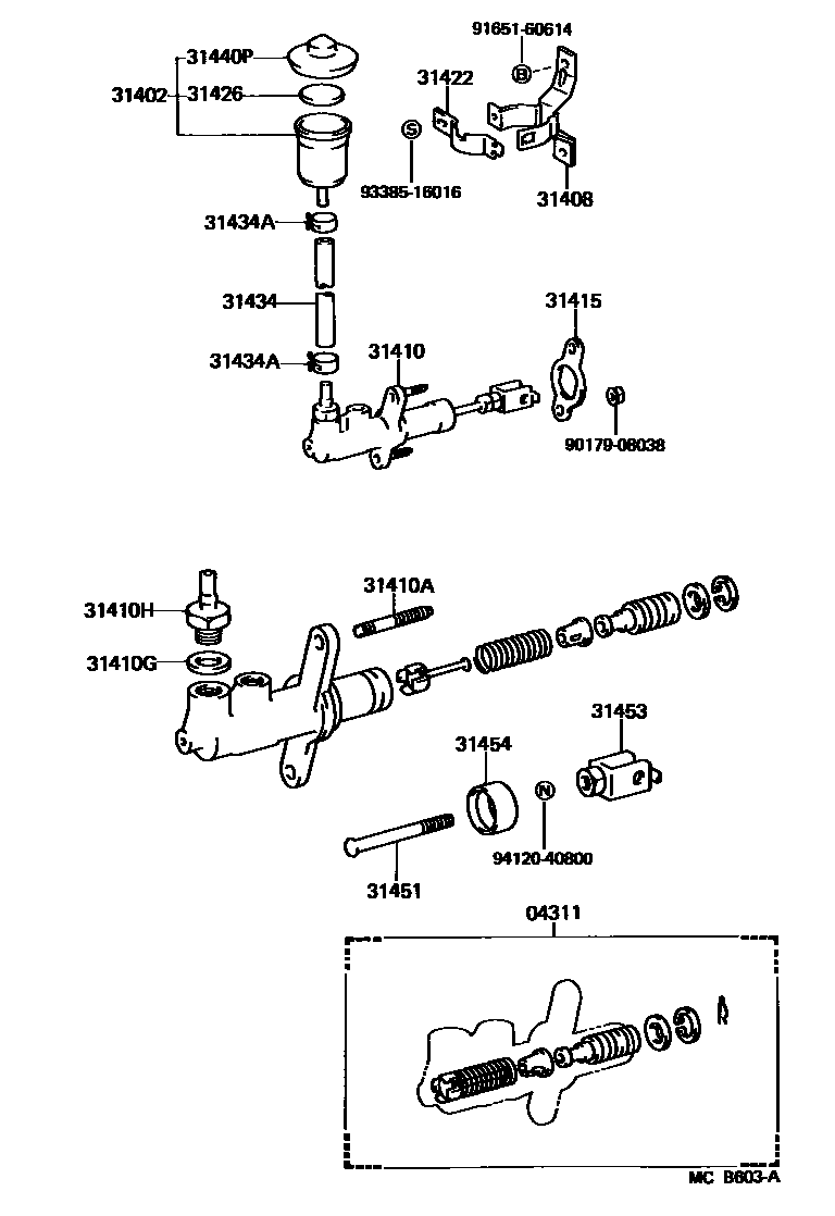 3103 — CLUTCH MASTER CYLINDER