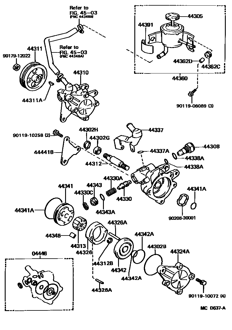 4502 — VANE PUMP & RESERVOIR (POWER STEERING)