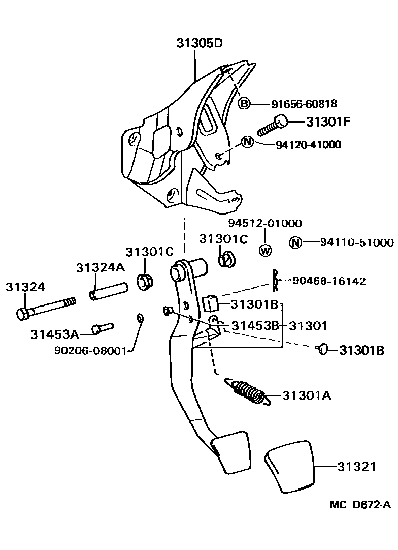 3102 — CLUTCH PEDAL & FLEXIBLE HOSE