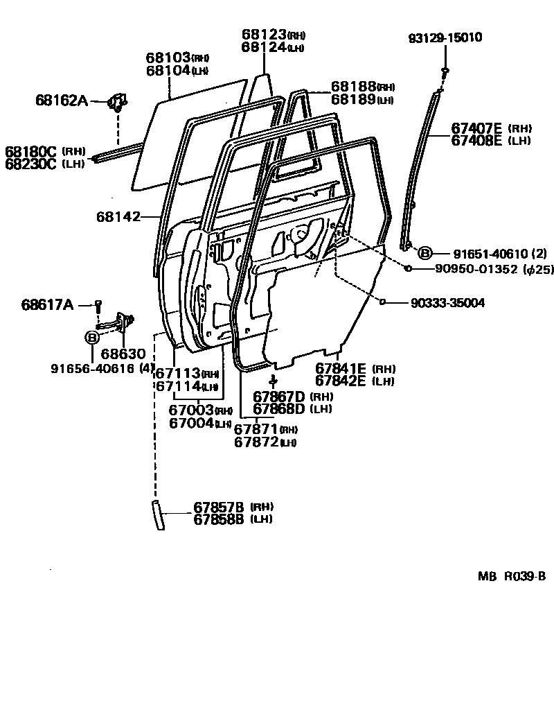 6705 — REAR DOOR PANEL & GLASS