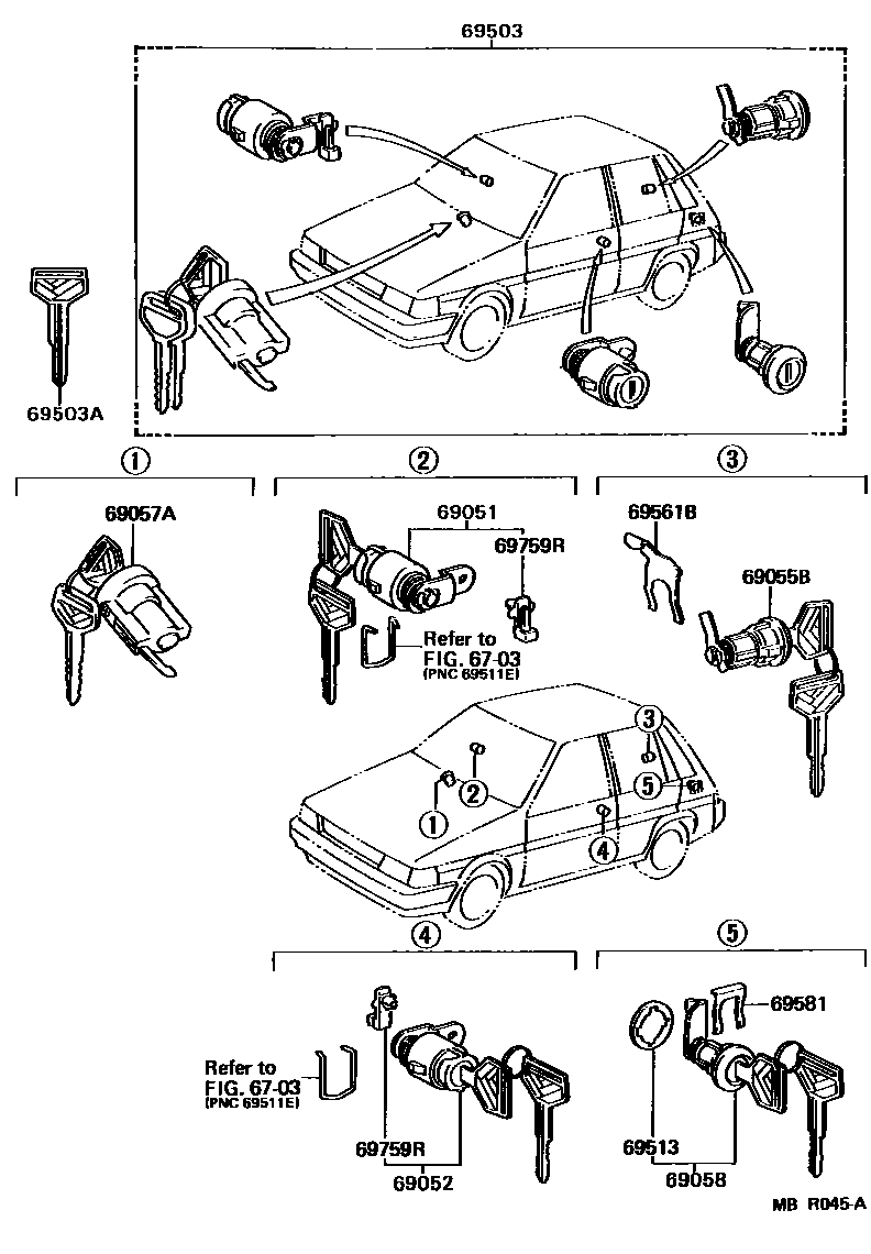 6712 — LOCK CYLINDER SET