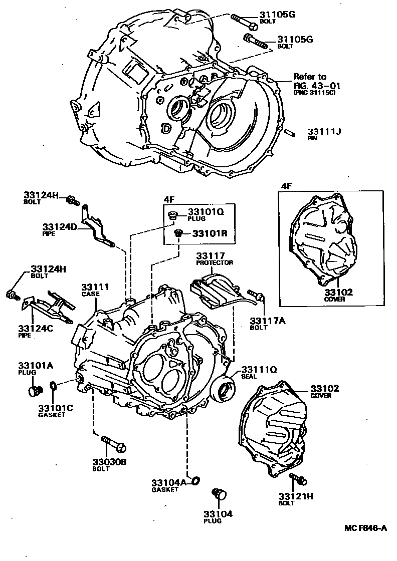 3302 — CLUTCH HOUSING & TRANSMISSION CASE (MTM)