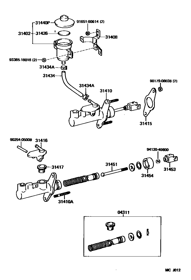 3103 — CLUTCH MASTER CYLINDER