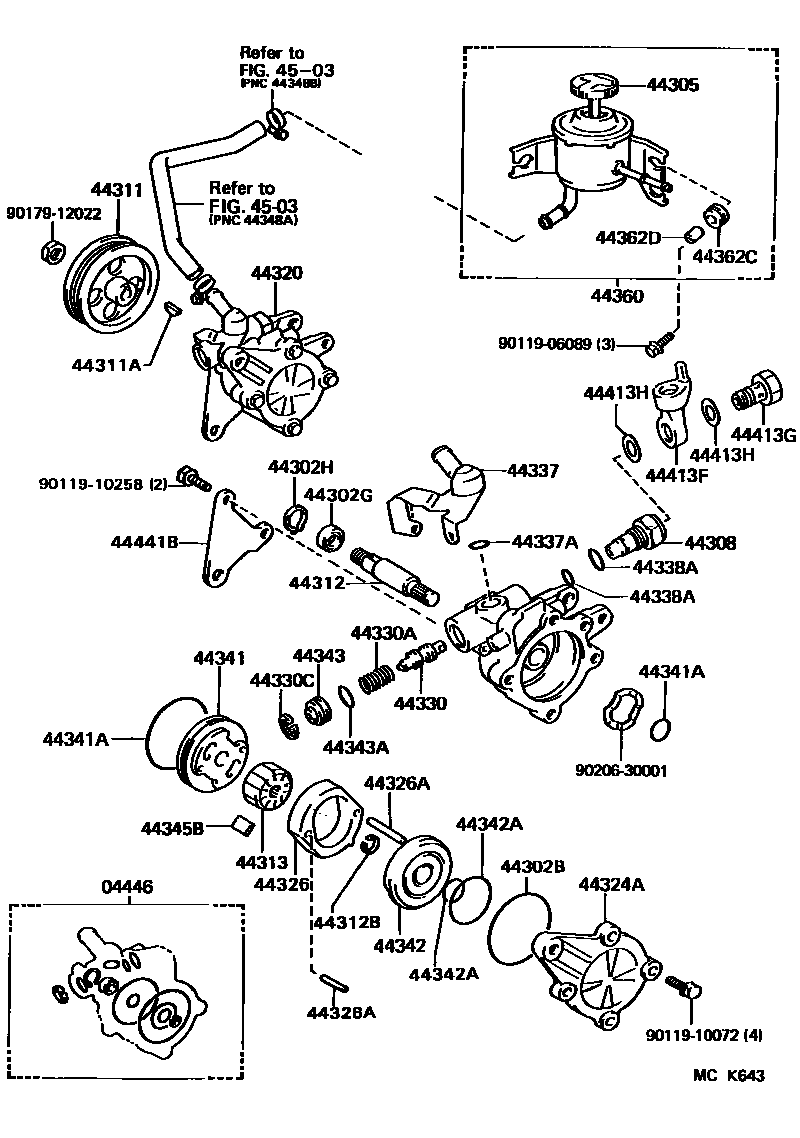 4502 — VANE PUMP & RESERVOIR (POWER STEERING)