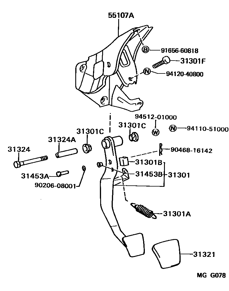 3102 — CLUTCH PEDAL & FLEXIBLE HOSE