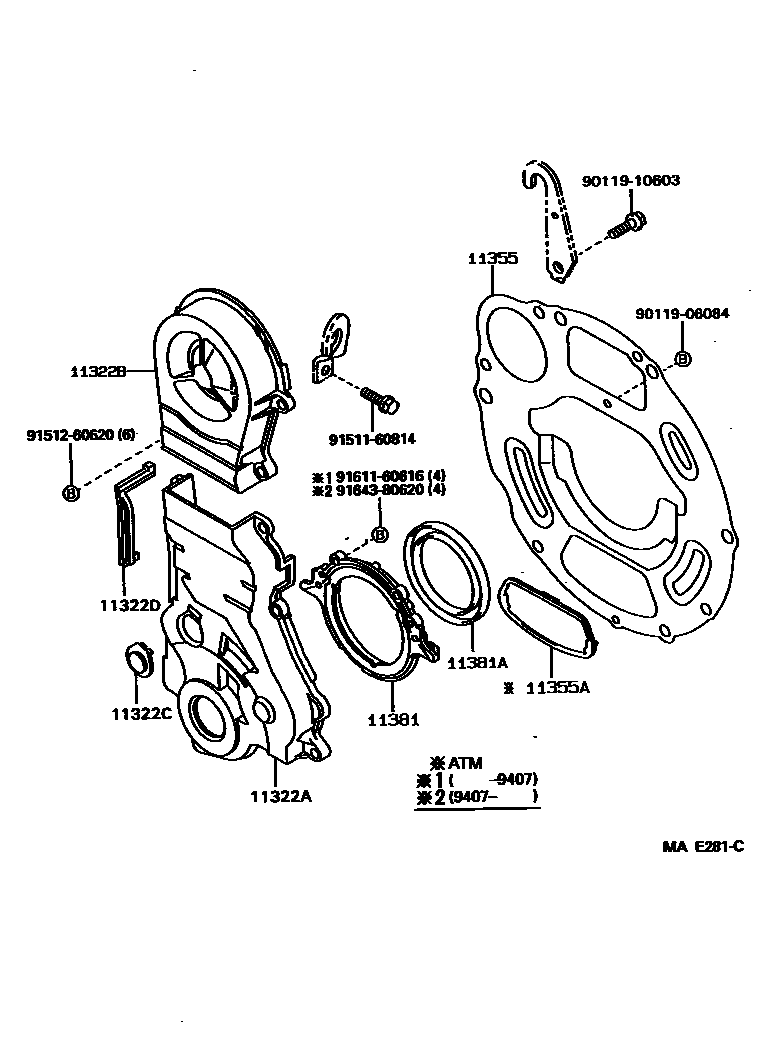 1106 — TIMING GEAR COVER & REAR END PLATE