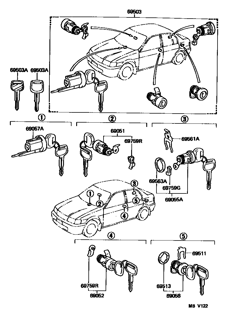 6712 — LOCK CYLINDER SET