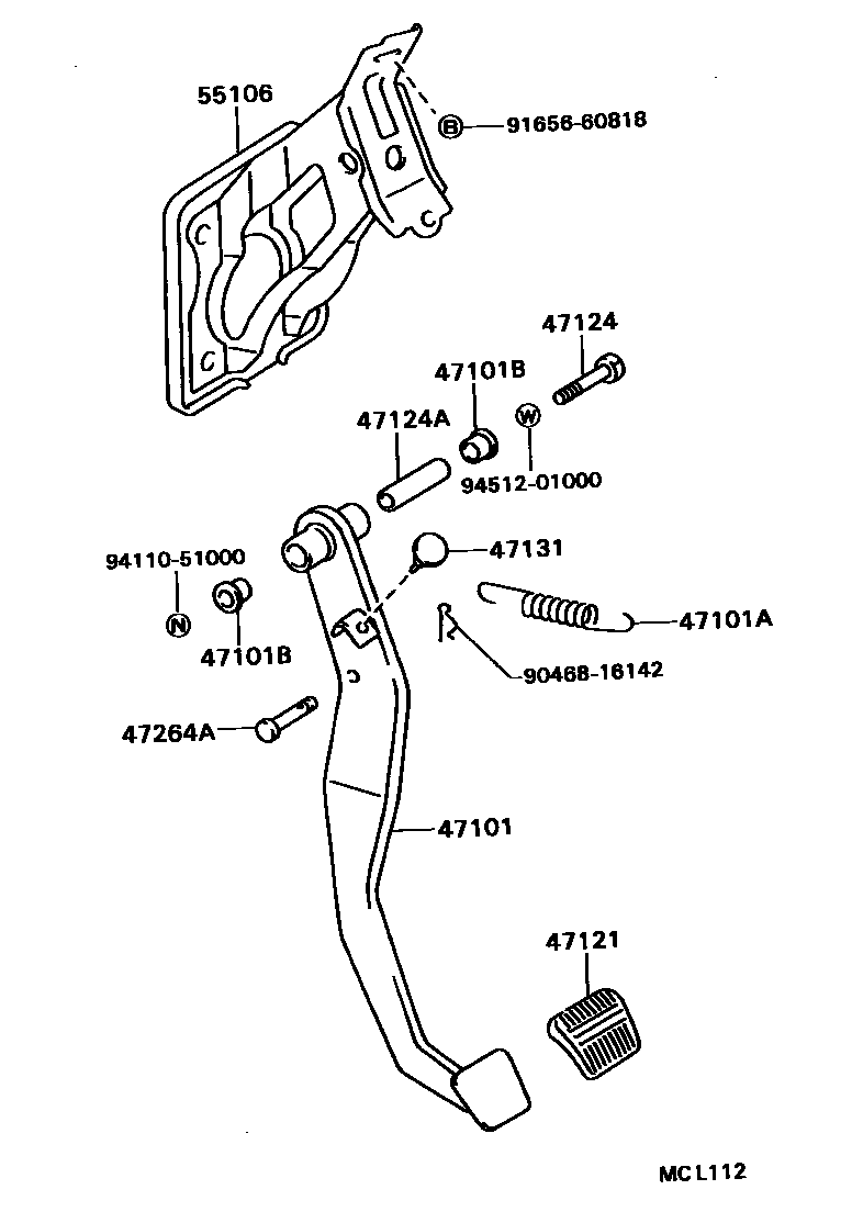 4701 — BRAKE PEDAL & BRACKET