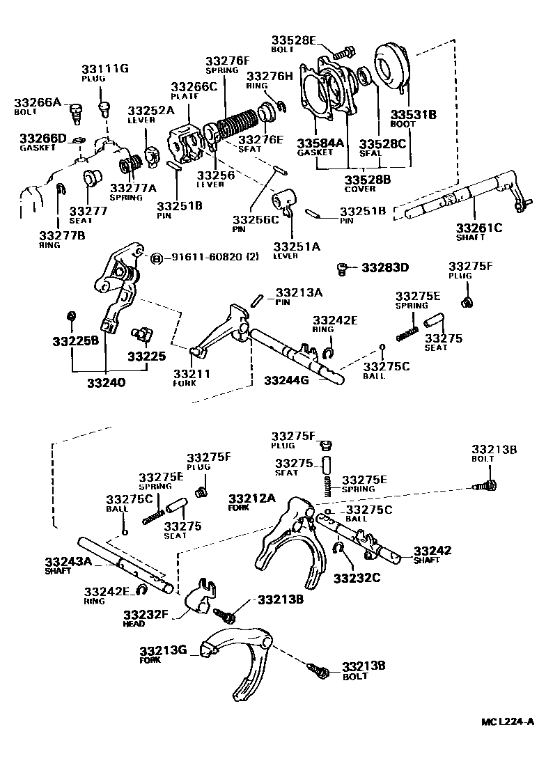 3307 — GEAR SHIFT FORK & LEVER SHAFT (MTM)