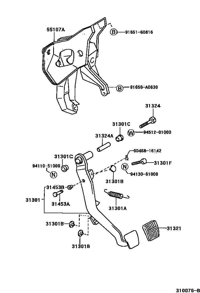 3102 — CLUTCH PEDAL & FLEXIBLE HOSE