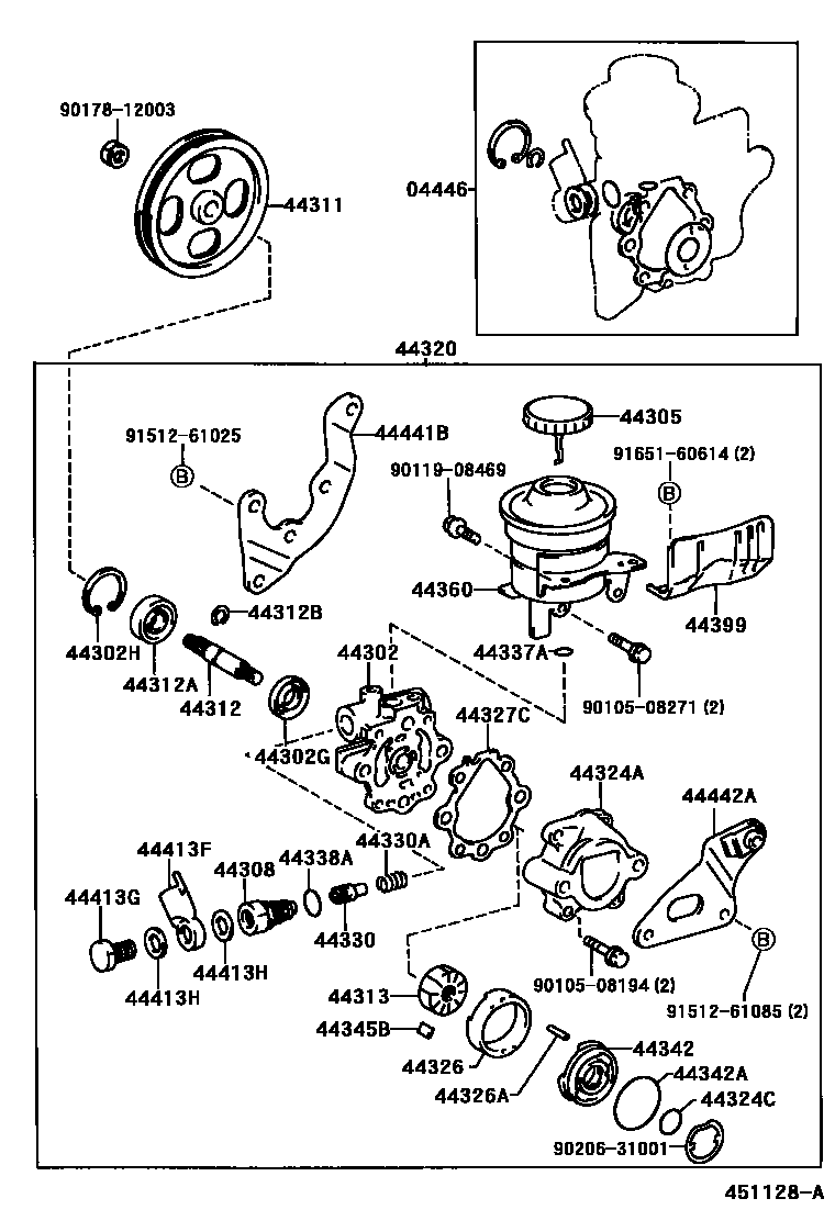 4502 — VANE PUMP & RESERVOIR (POWER STEERING)