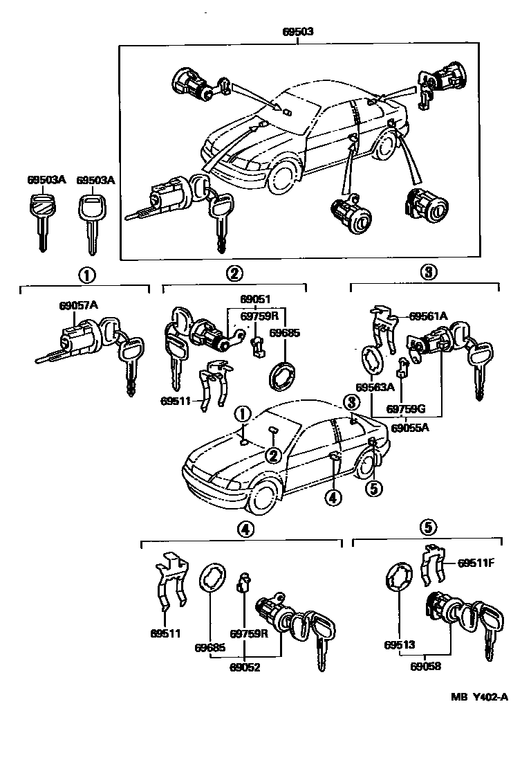 6712 — LOCK CYLINDER SET