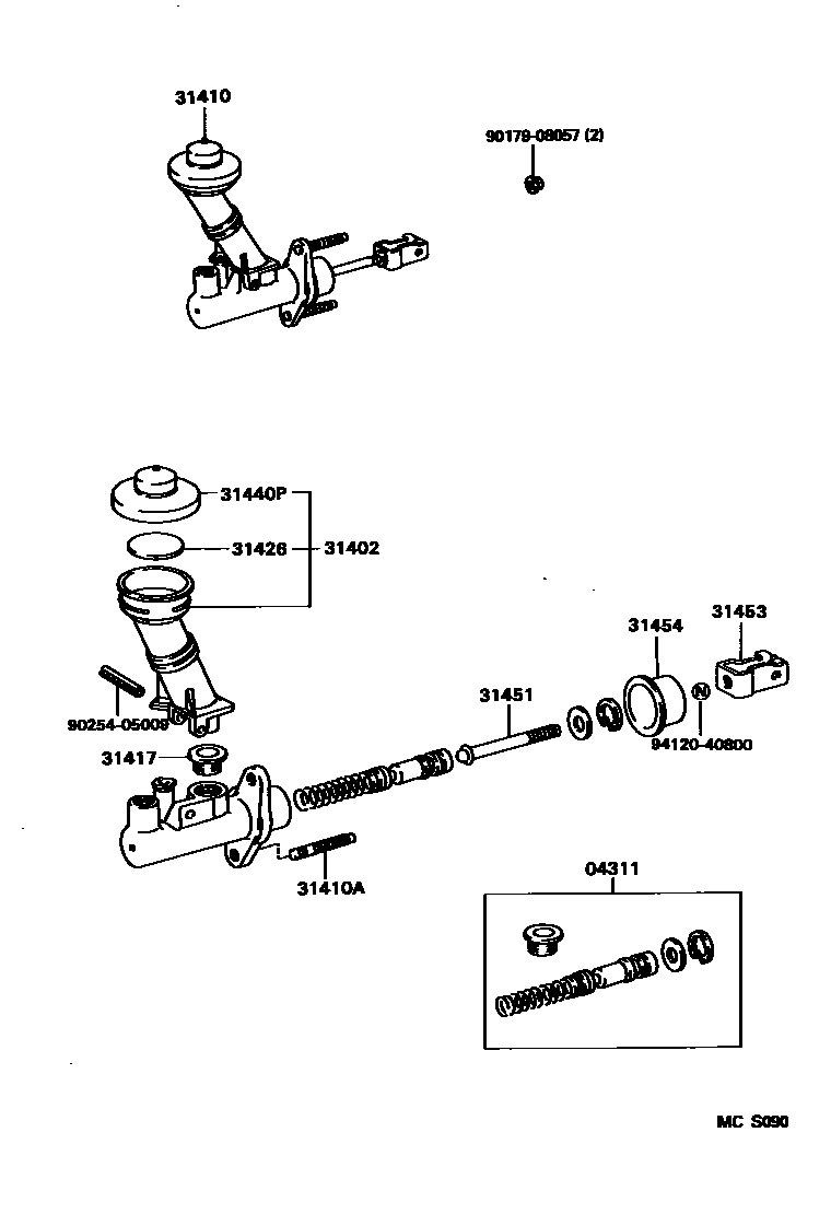 3103 — CLUTCH MASTER CYLINDER