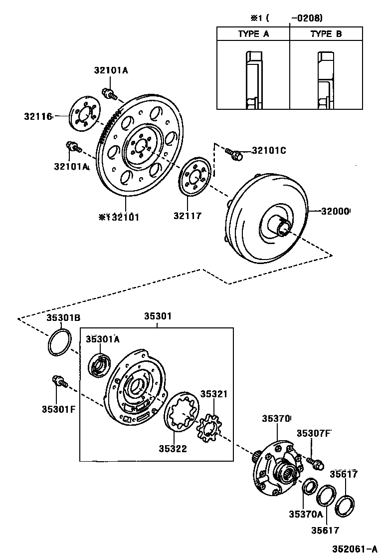 3502 — TORQUE CONVERTER, FRONT OIL PUMP & CHAIN (ATM)