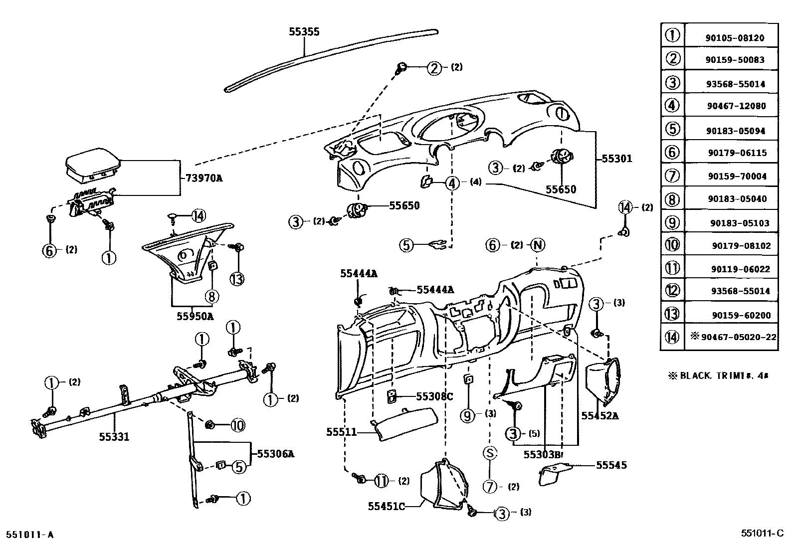 5501 — INSTRUMENT PANEL & GLOVE COMPARTMENT