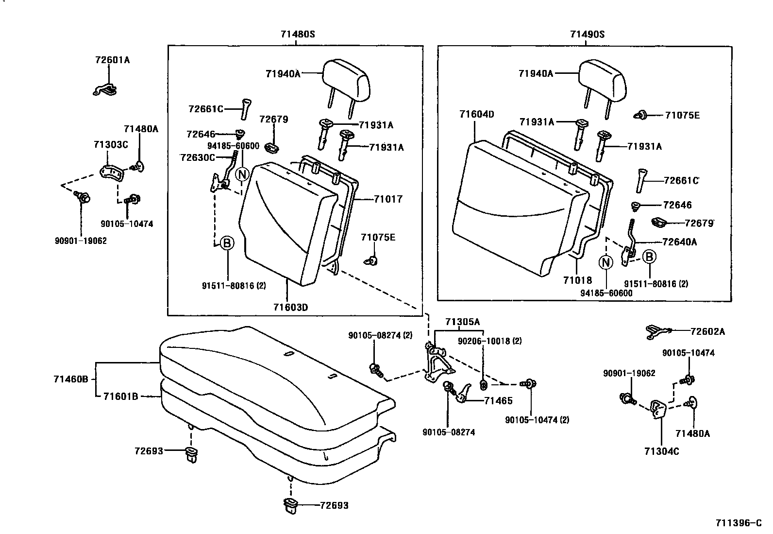 7102 — REAR SEAT & SEAT TRACK