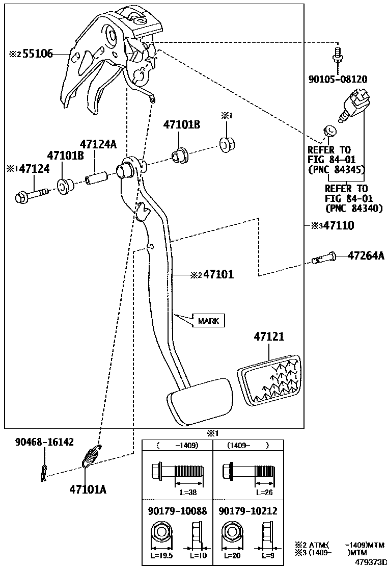 4701 — BRAKE PEDAL & BRACKET