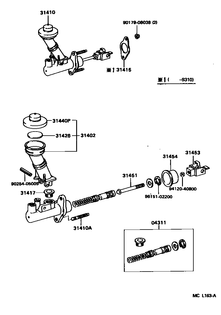 3103 — CLUTCH MASTER CYLINDER