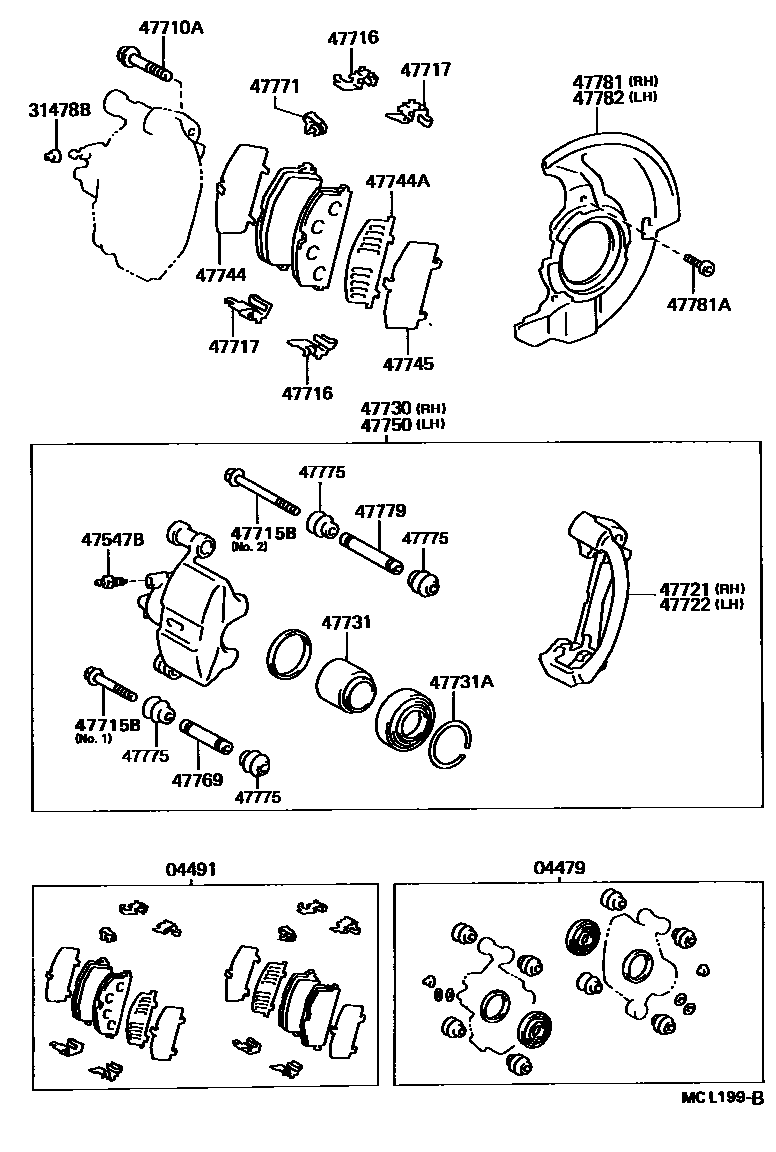 4705 — FRONT DISC BRAKE CALIPER & DUST COVER