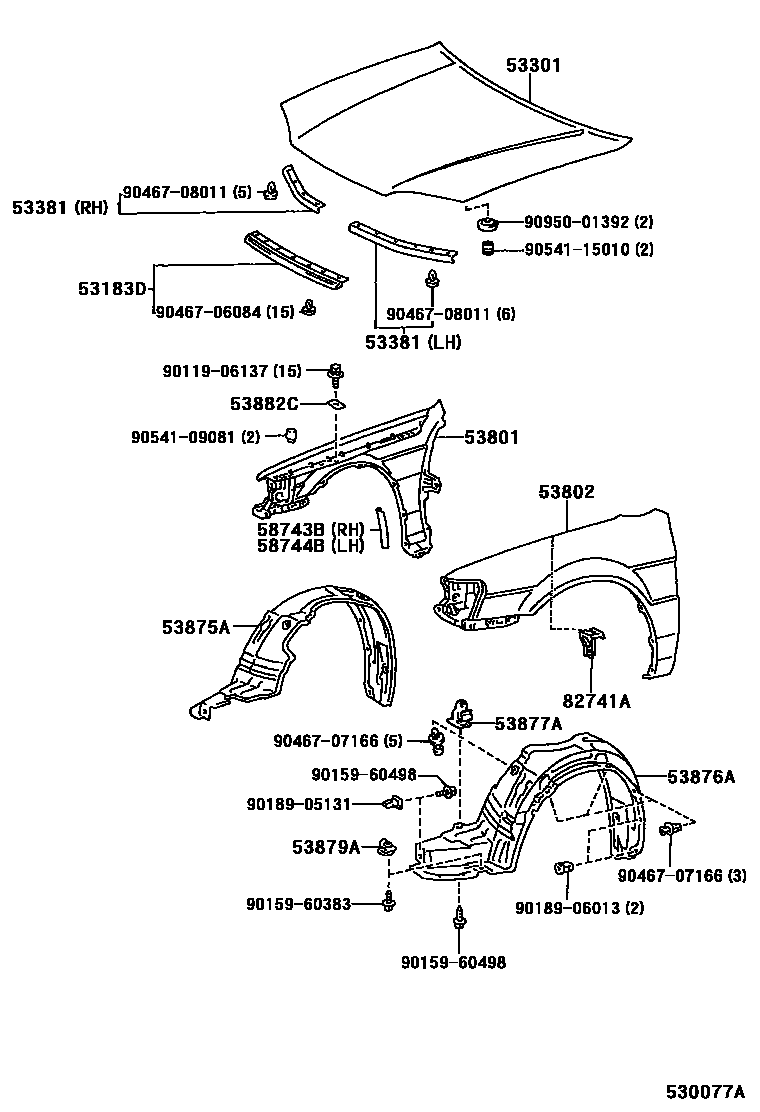 5302 — HOOD & FRONT FENDER