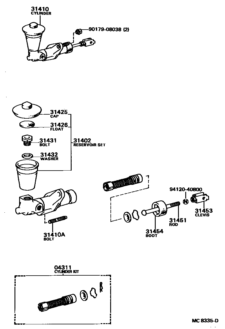 3103 — CLUTCH MASTER CYLINDER