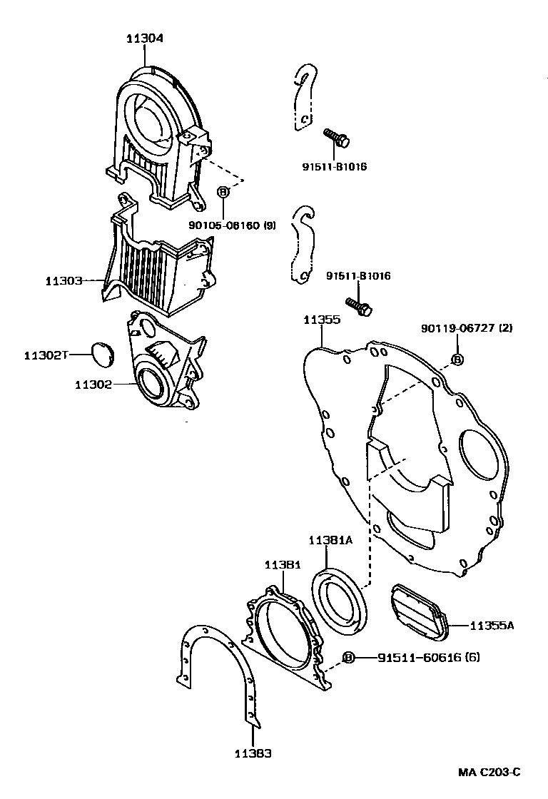 1106 — TIMING GEAR COVER & REAR END PLATE