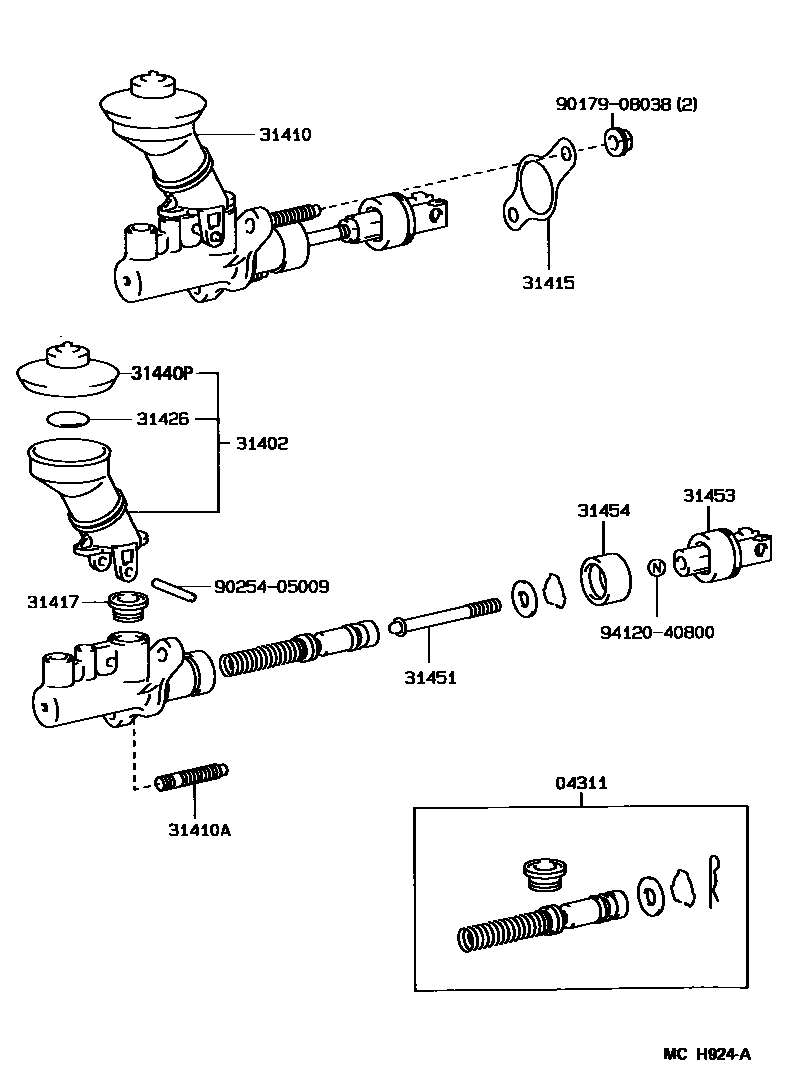 3103 — CLUTCH MASTER CYLINDER
