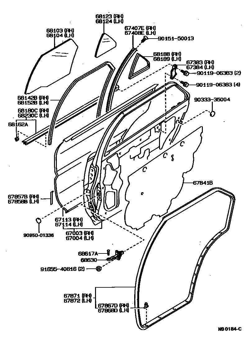 6705 — REAR DOOR PANEL & GLASS