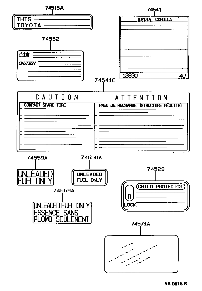 7403 — CAUTION PLATE (EXTERIOR & INTERIOR)