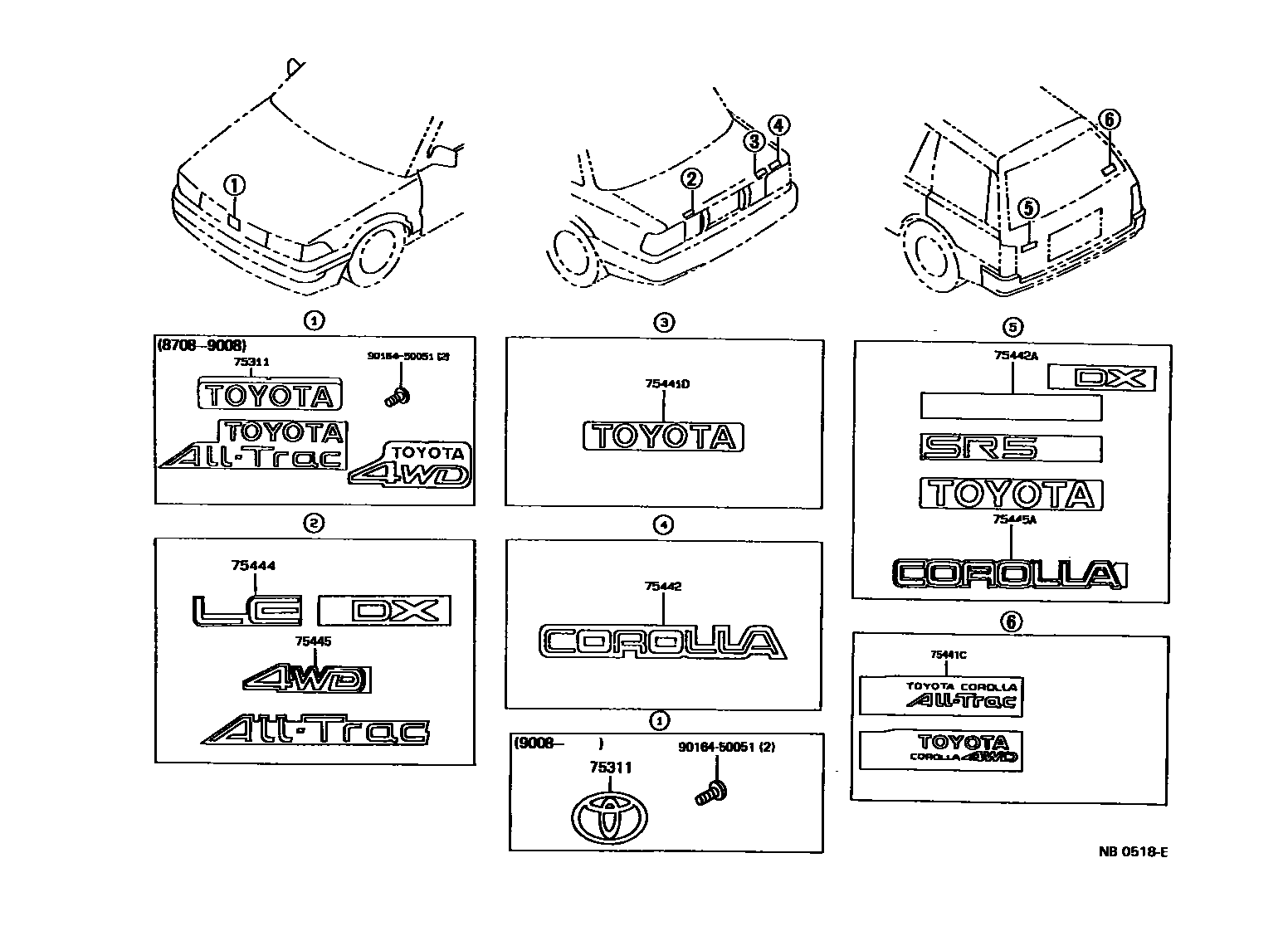 7501 — EMBLEM & NAME PLATE (EXTERIOR & INTERIOR)