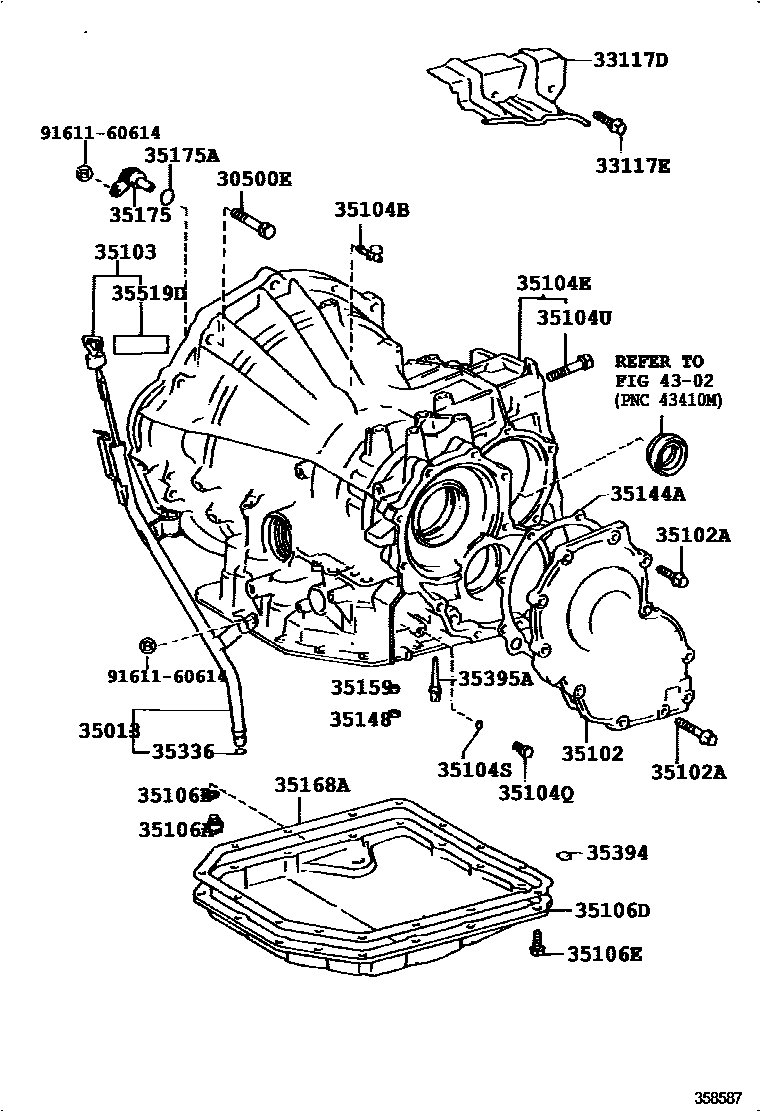 3503 — TRANSMISSION CASE & OIL PAN (ATM)